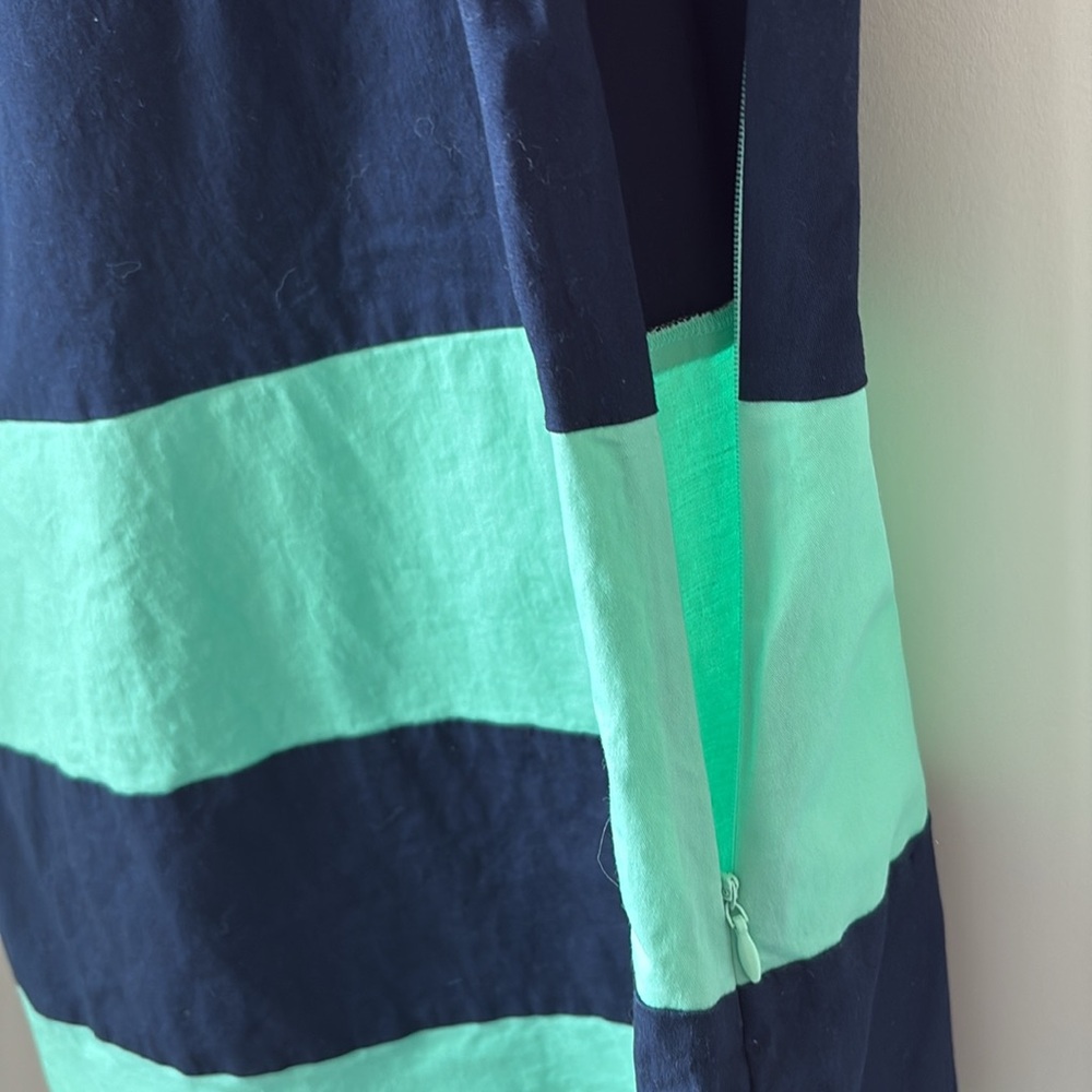 Sail to Sable Shake It All Shift Dress in Cabbage/Navy Stripes Preppy Size XL - Picture 6 of 9